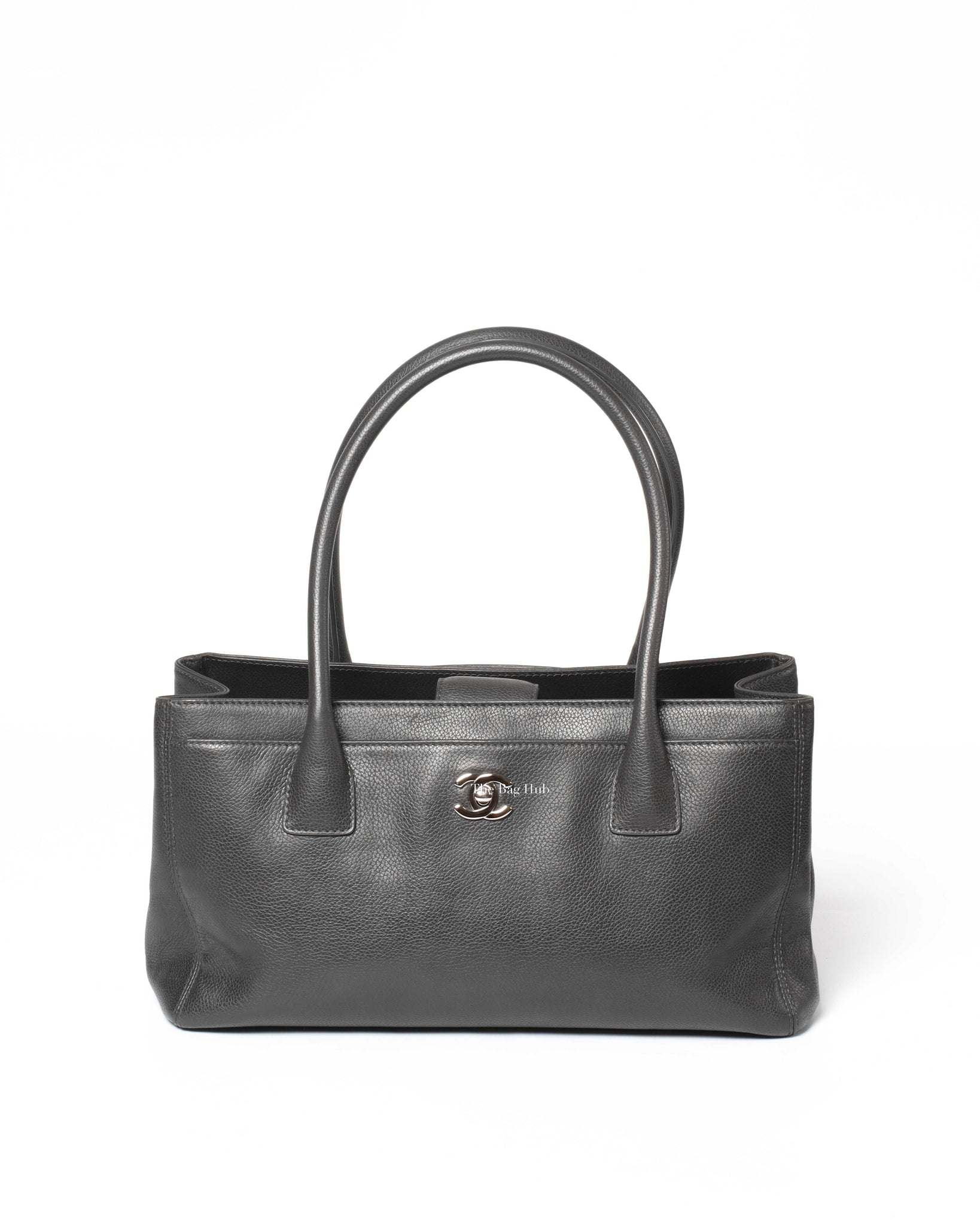 Chanel Dark Grey Small Cerf Tote Bag SHW