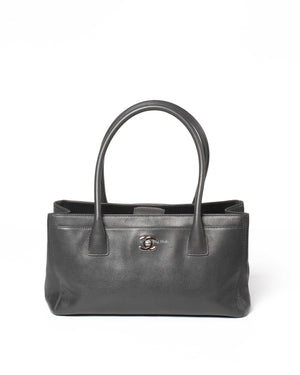 Chanel Dark Grey Small Cerf Tote Bag SHW