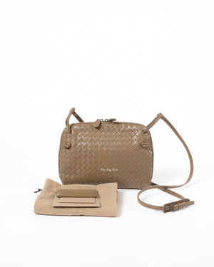 Bottega Veneta Khaki Intrecciato Nodini Crossbody Bag