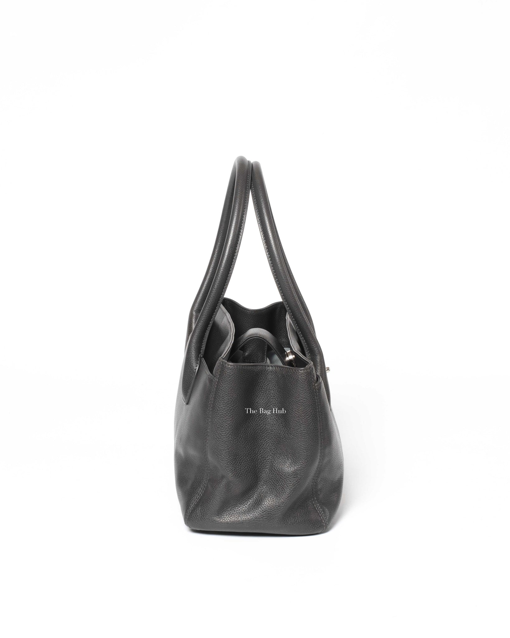Chanel Dark Grey Small Cerf Tote Bag SHW