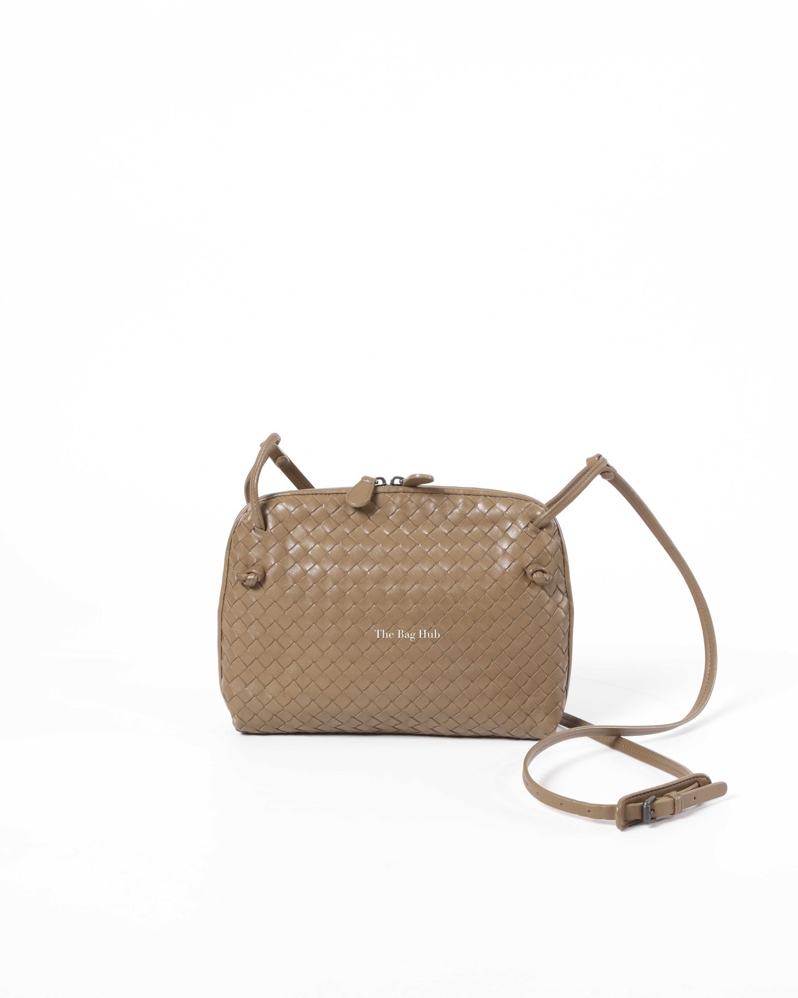 Bottega Veneta Khaki Intrecciato Nodini Crossbody Bag