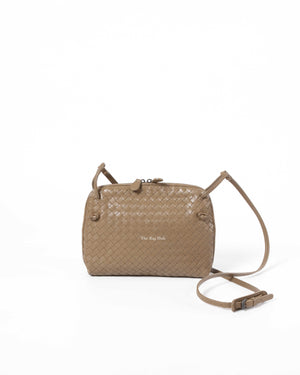 Bottega Veneta Khaki Intrecciato Nodini Crossbody Bag