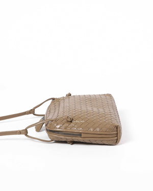 Bottega Veneta Khaki Intrecciato Nodini Crossbody Bag