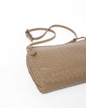Bottega Veneta Khaki Intrecciato Nodini Crossbody Bag