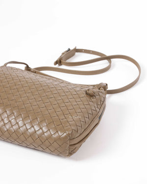 Bottega Veneta Khaki Intrecciato Nodini Crossbody Bag