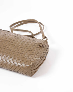 Bottega Veneta Khaki Intrecciato Nodini Crossbody Bag