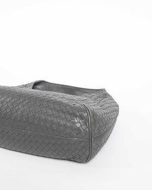 Bottega Veneta Gray Intrecciato Nappa Ball Hobo Bag