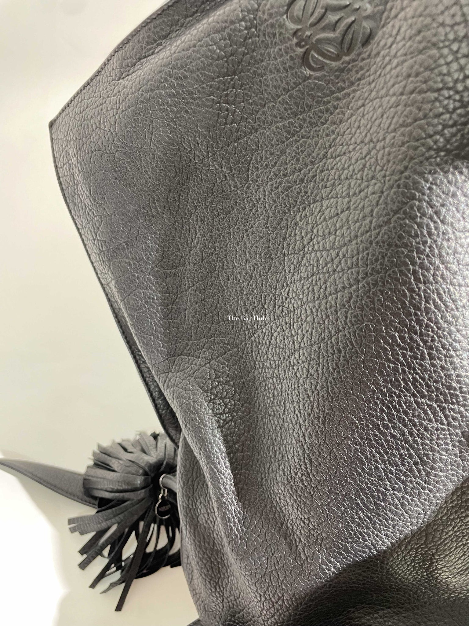 Loewe Black Grained Leather Flamenco Tassel Bag OS-15