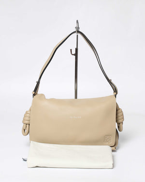 Loewe Beige Flamenco Medium Flap Shoulder Bag