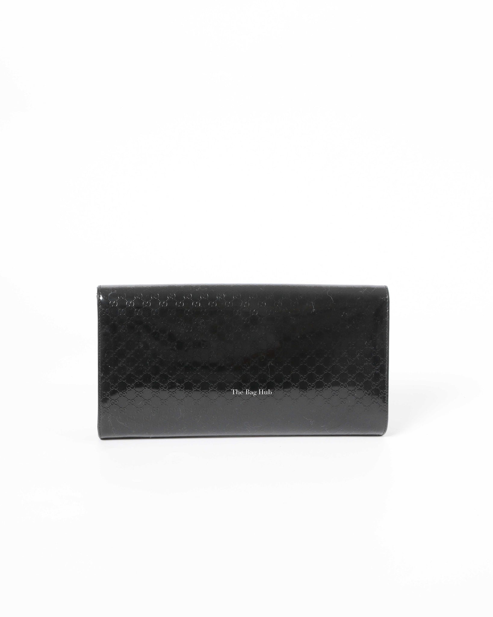 Gucci Black Microguccissima Patent Broadway Clutch