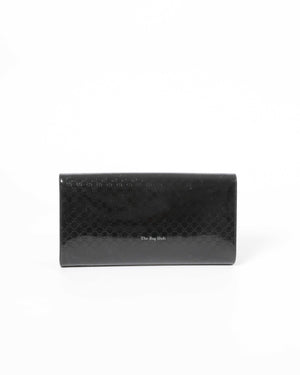 Gucci Black Microguccissima Patent Broadway Clutch