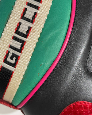 Gucci Black/Ace Web High Top Sneakers Size 10