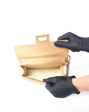 Chanel Gold Metallic Leather Rita Small Flap Bag