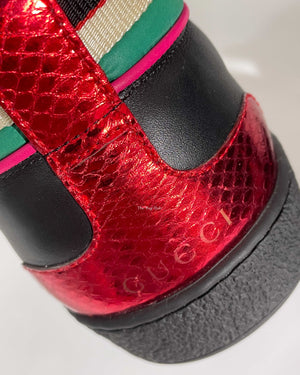 Gucci Black/Ace Web High Top Sneakers Size 10