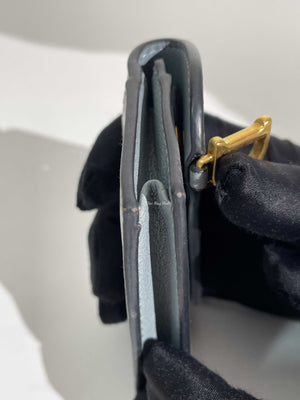 Dior Cloud Blue Saddle Flap Card Holder-13