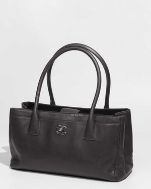 Chanel Dark Grey Small Cerf Tote Bag SHW