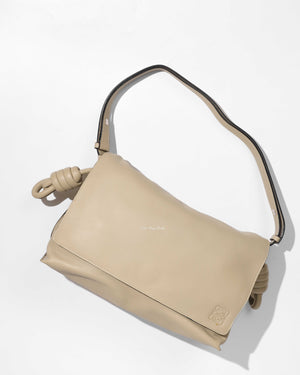 Loewe Beige Flamenco Medium Flap Shoulder Bag
