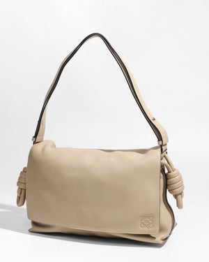 Loewe Beige Flamenco Medium Flap Shoulder Bag