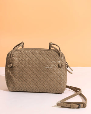 Bottega Veneta Khaki Intrecciato Nodini Crossbody Bag