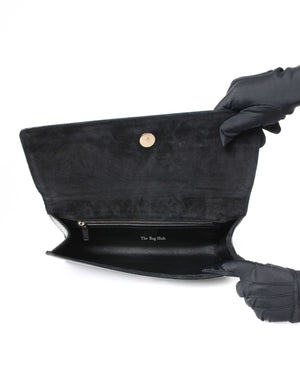 Gucci Black Microguccissima Patent Broadway Clutch