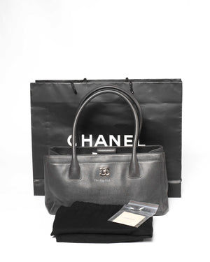 Chanel Dark Grey Small Cerf Tote Bag SHW