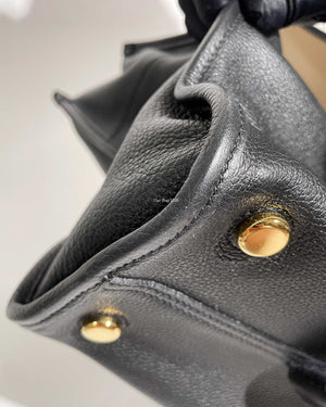 Gucci Black Embossed Logo Leather Tote Bag-15