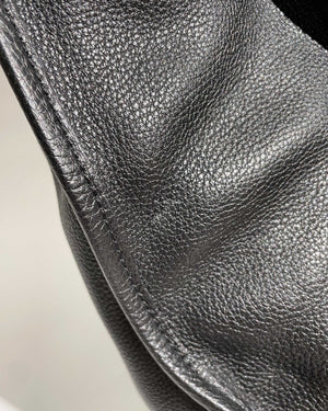 Gucci Black Embossed Logo Leather Tote Bag-17