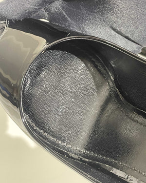 Louis Vuitton Black Patent Oh Really! Peep Toe Pumps Size 37.5-16