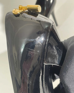 Louis Vuitton Black Patent Oh Really! Peep Toe Pumps Size 37.5-18