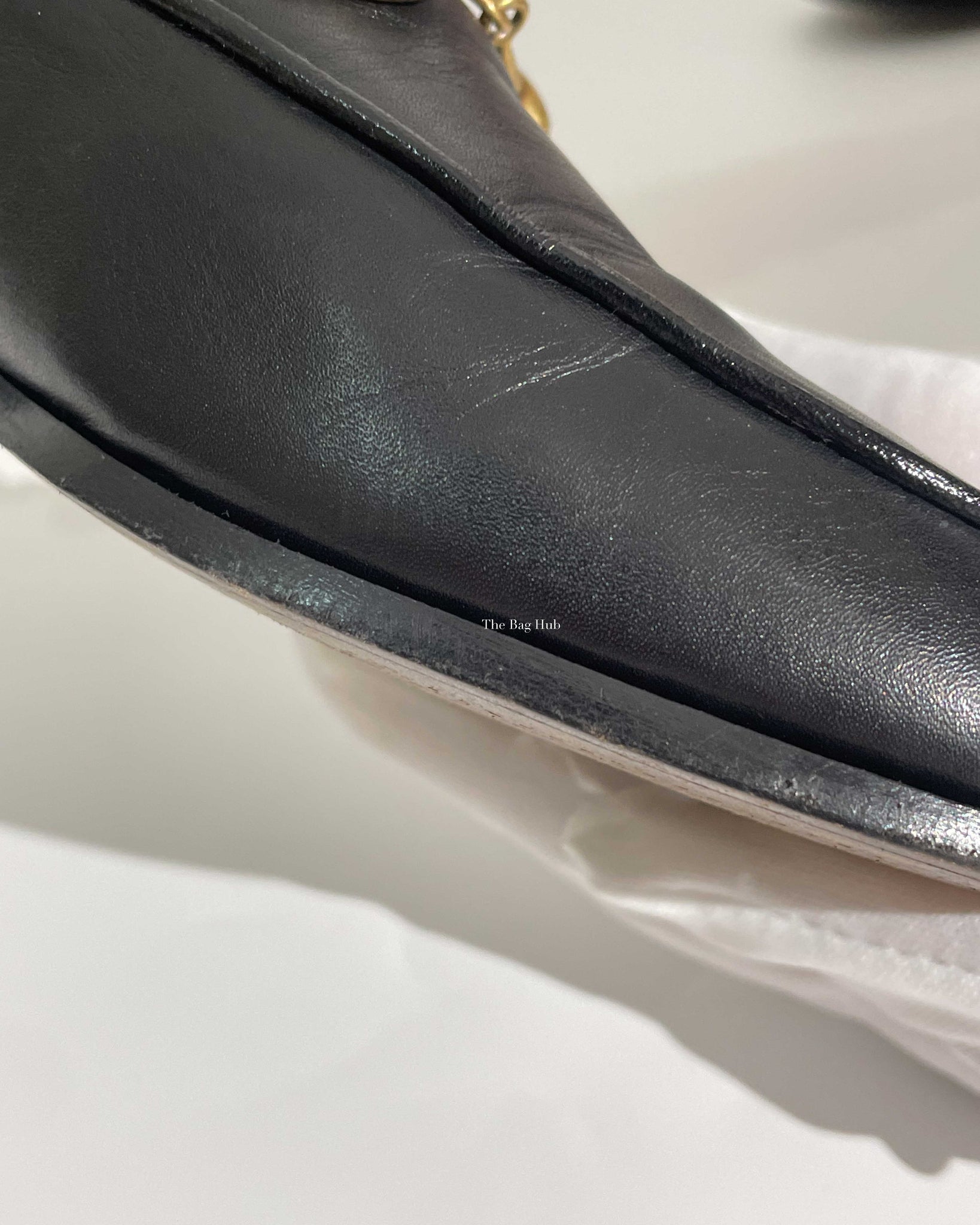 Gucci Black Leather Woman's Jordan Loafer Size 35.5-15