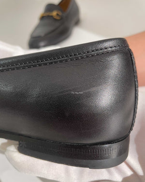 Gucci Black Leather Woman's Jordan Loafer Size 35.5-16
