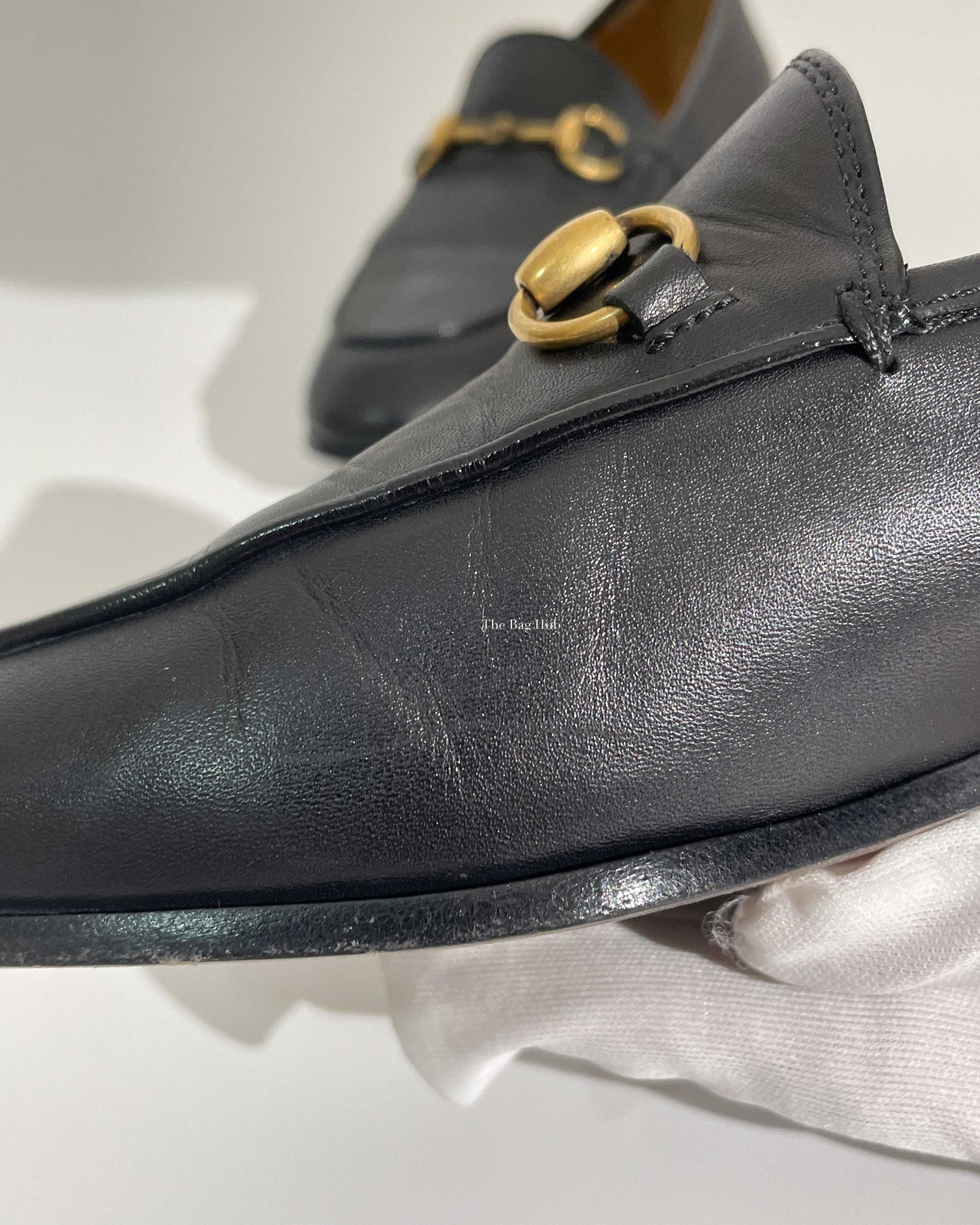 Gucci Black Leather Woman's Jordan Loafer Size 35.5-17