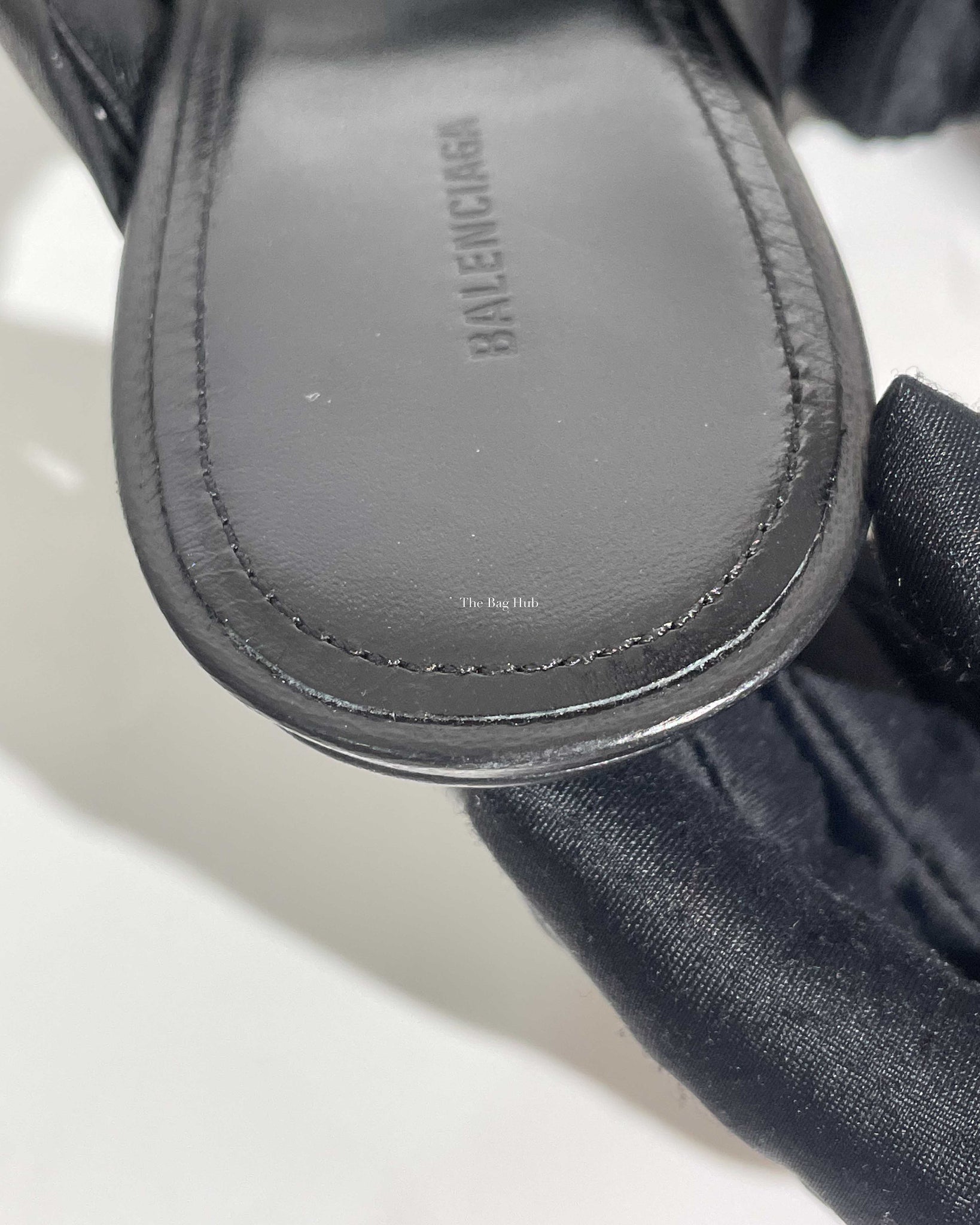Balenciaga Black Drapy Leather Sandals 80mm Size 39-16