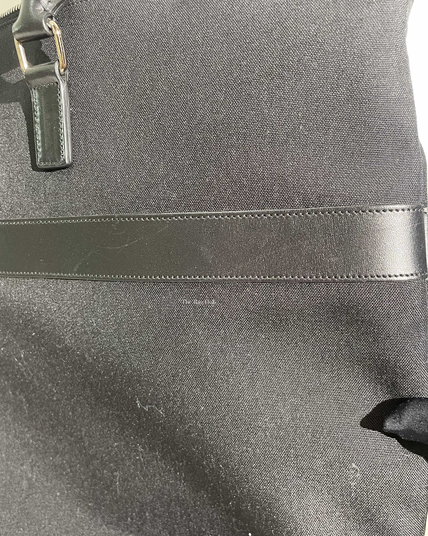 Saint Laurent Black Canvas & Leather Tote Bag-13