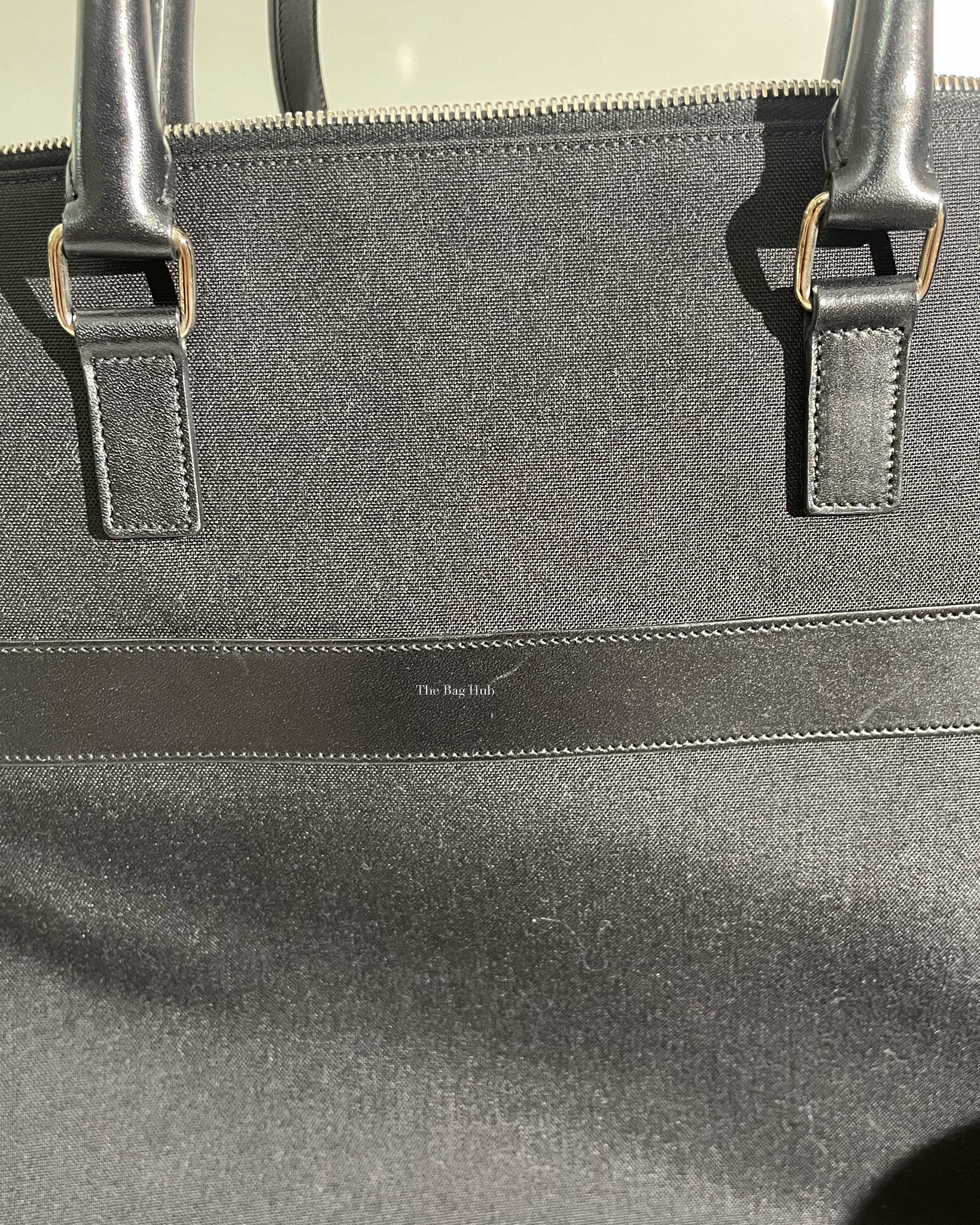 Saint Laurent Black Canvas & Leather Tote Bag-14