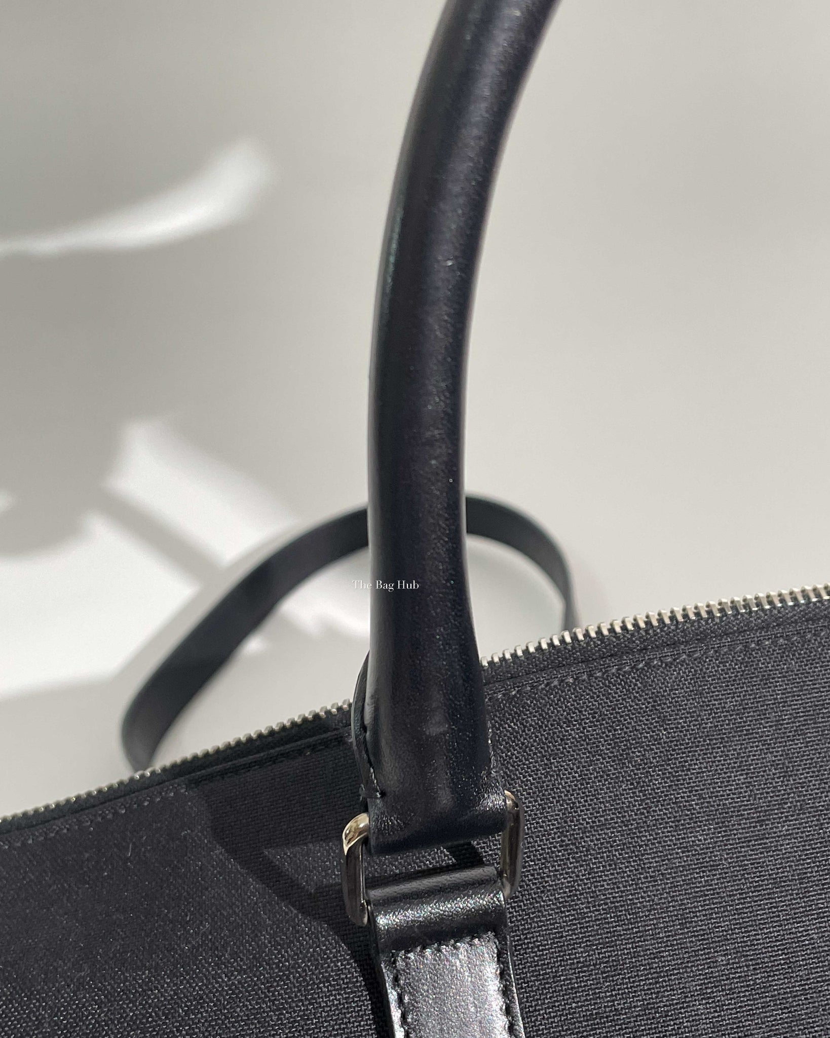 Saint Laurent Black Canvas & Leather Tote Bag-17