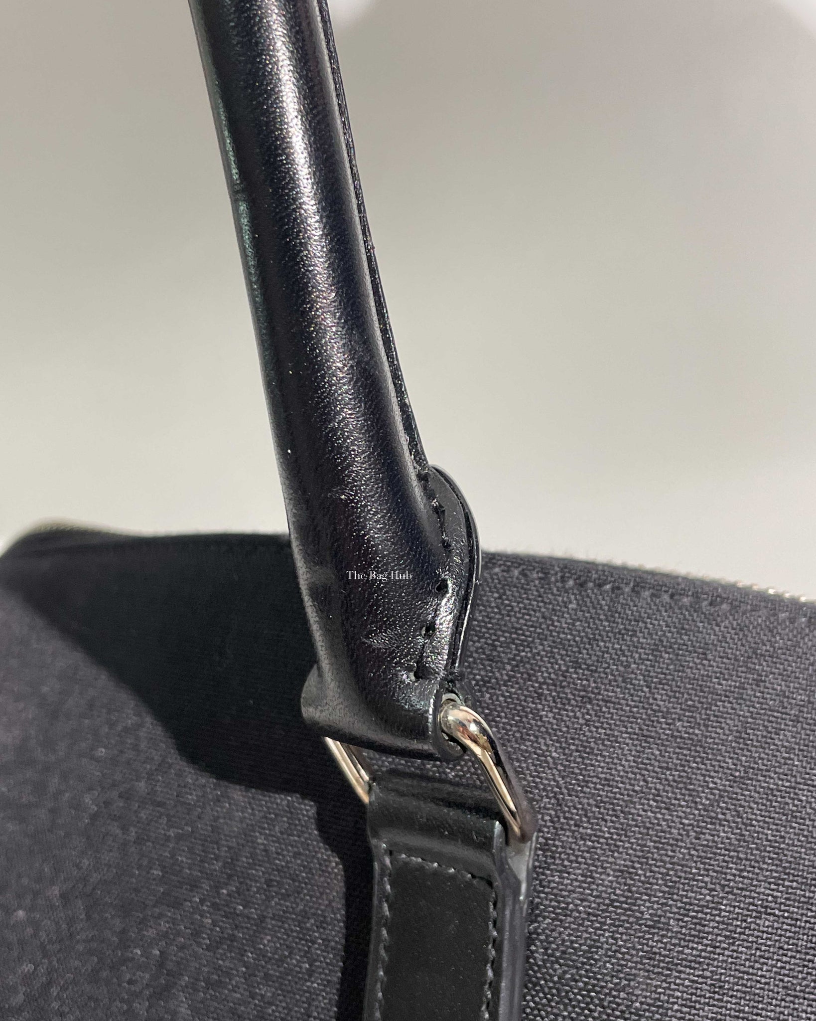 Saint Laurent Black Canvas & Leather Tote Bag-22