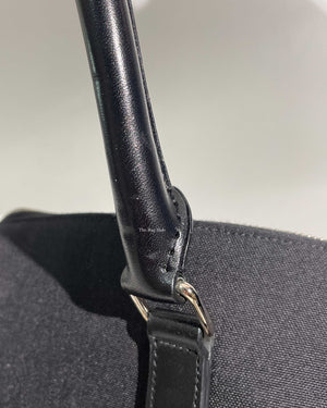 Saint Laurent Black Canvas & Leather Tote Bag-22