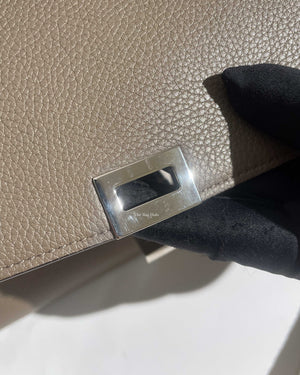 Celine Grey/Beige Drummed Leather/Suede Small Trapeze Bag