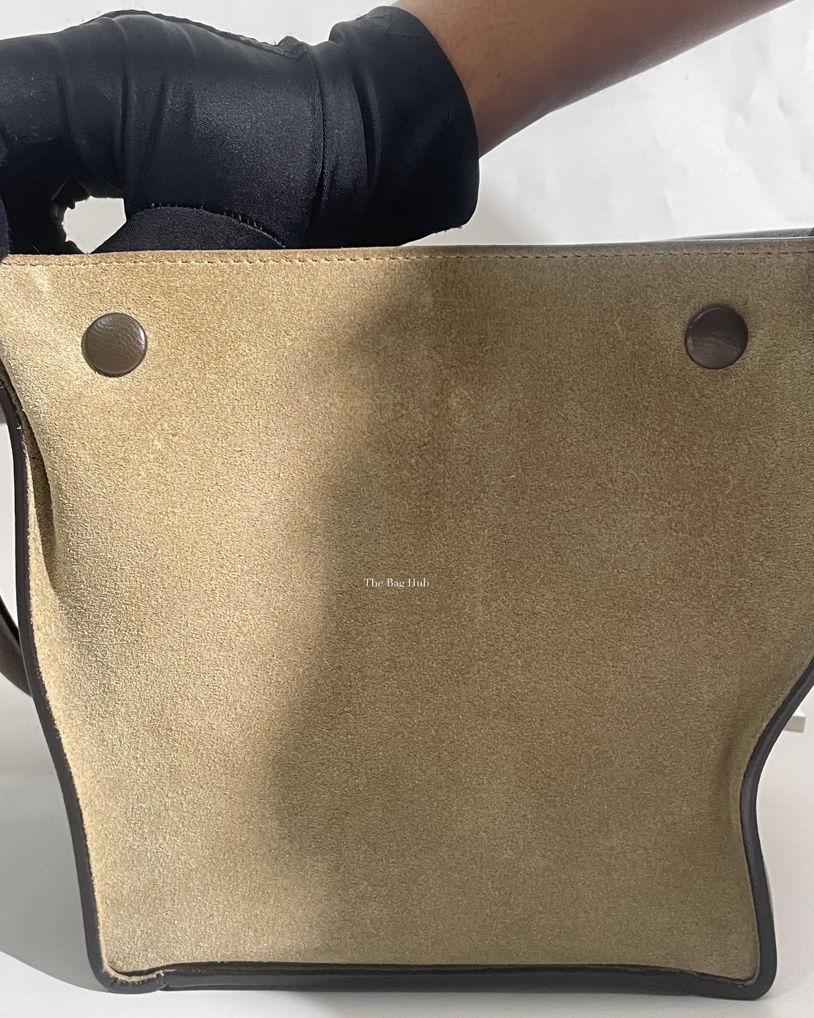 Celine Grey/Beige Drummed Leather/Suede Small Trapeze Bag