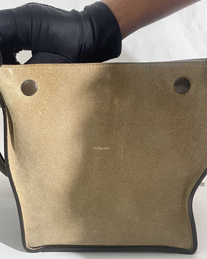 Celine Grey/Beige Drummed Leather/Suede Small Trapeze Bag