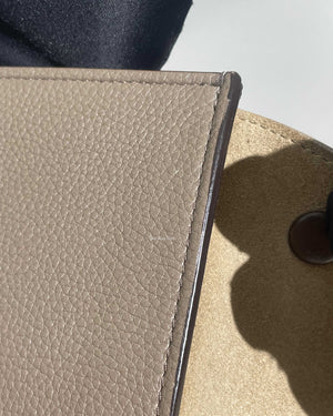 Celine Grey/Beige Drummed Leather/Suede Small Trapeze Bag
