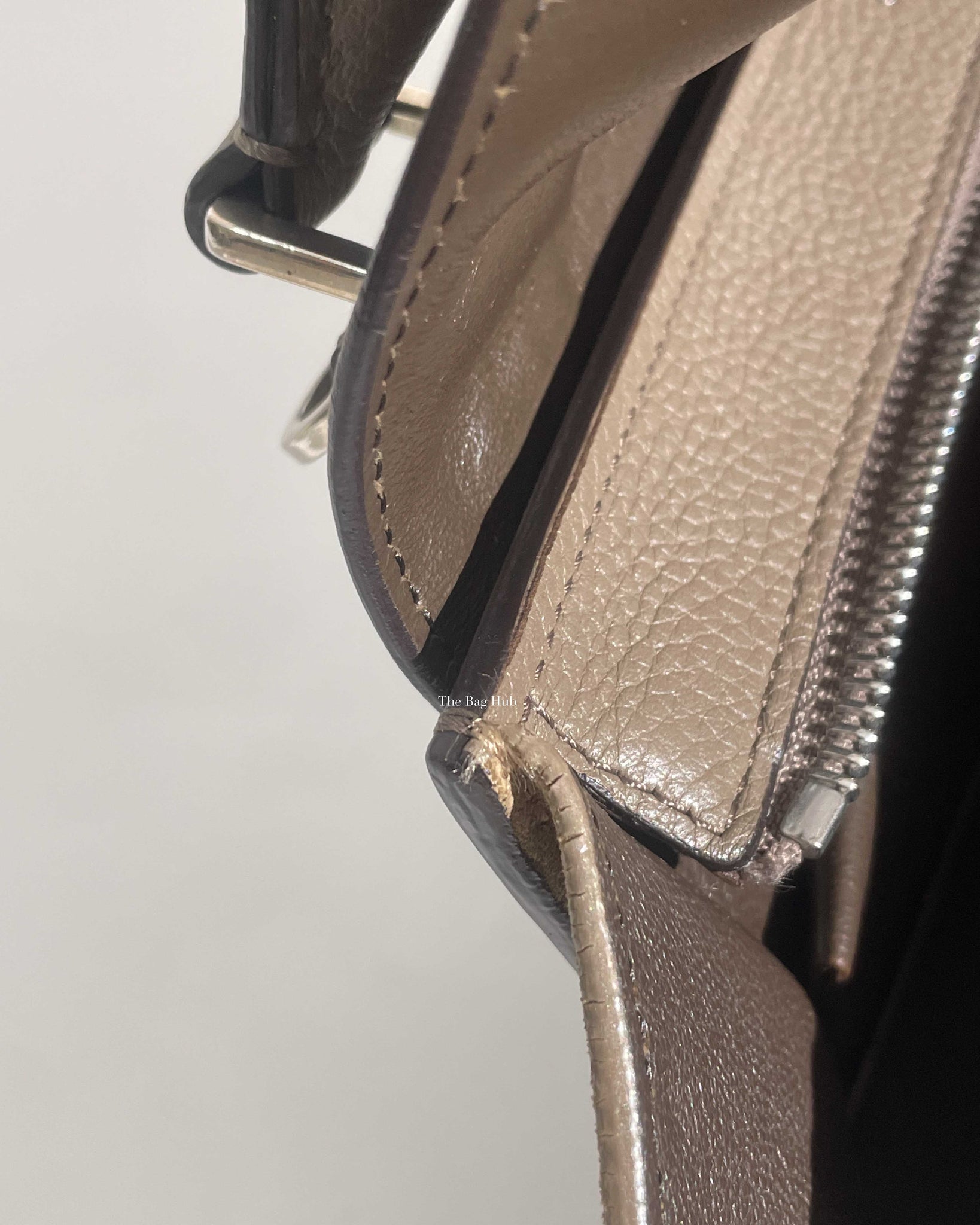 Celine Grey/Beige Drummed Leather/Suede Small Trapeze Bag