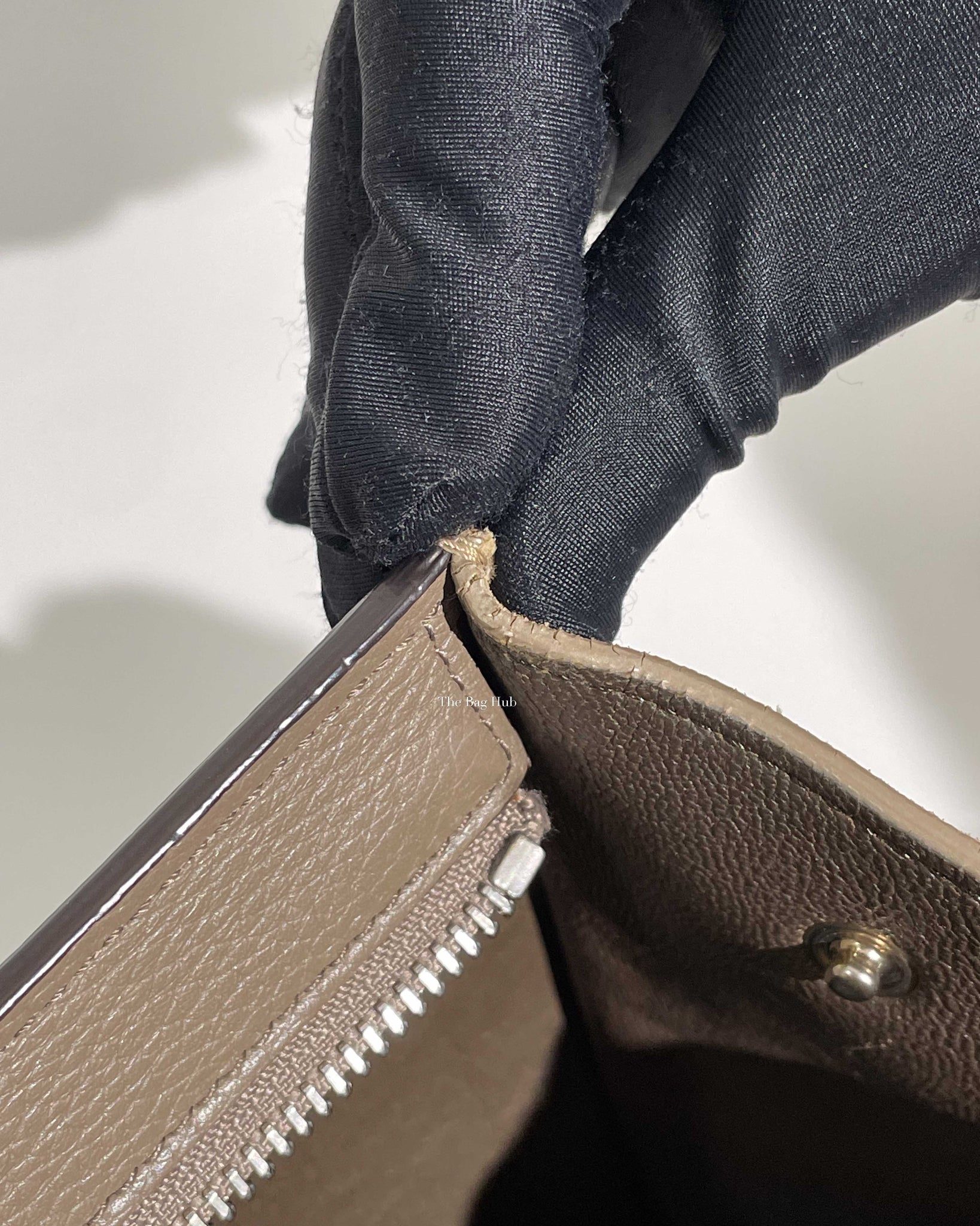 Celine Grey/Beige Drummed Leather/Suede Small Trapeze Bag