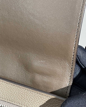 Celine Grey/Beige Drummed Leather/Suede Small Trapeze Bag