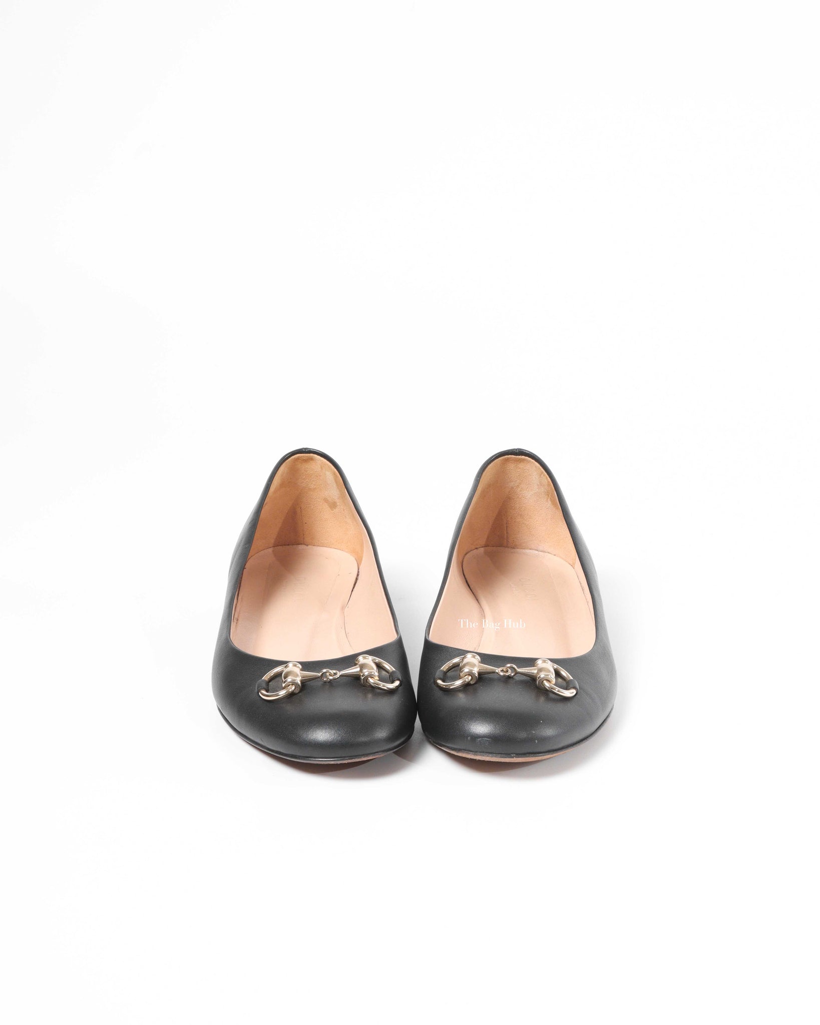 Gucci Black Calfskin Horsebit Ballet Flats Size 36.5