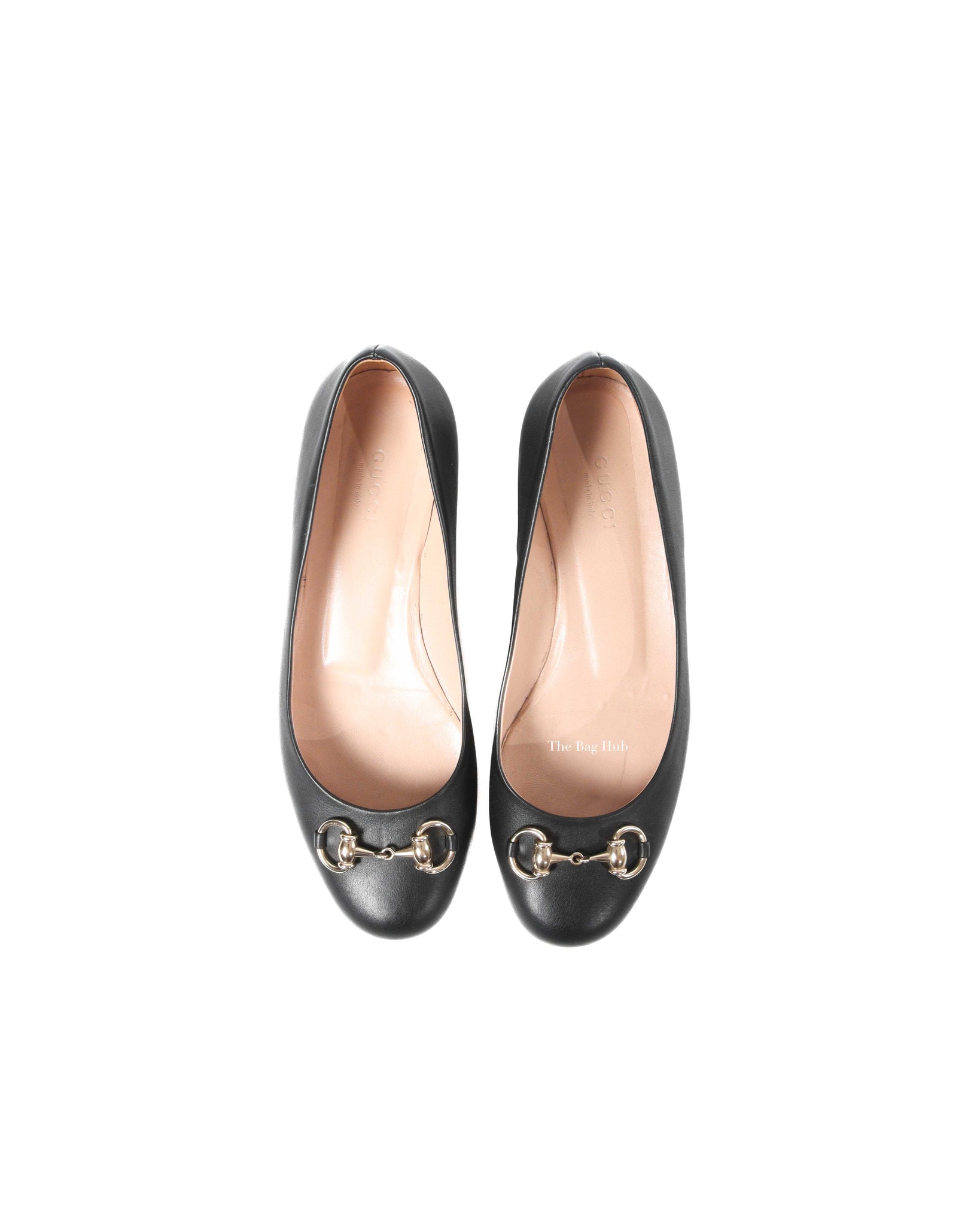 Gucci Black Calfskin Horsebit Ballet Flats Size 36.5