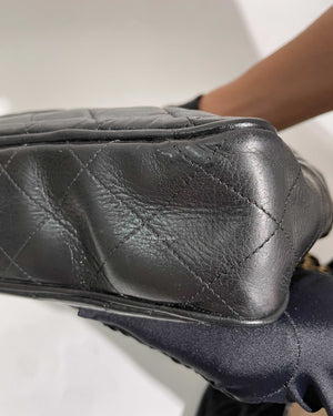 Chanel Black Lambskin Vintage Quilted Tote Bag GHW