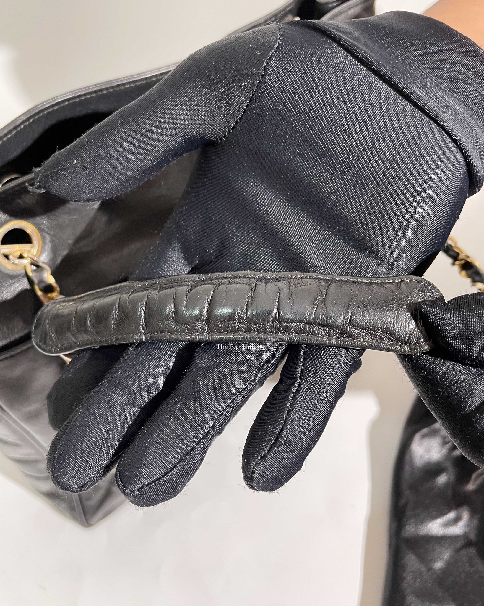 Chanel Black Lambskin Vintage Quilted Tote Bag GHW