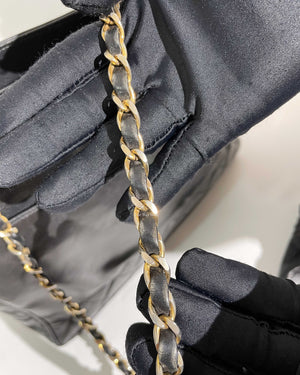 Chanel Black Lambskin Vintage Quilted Tote Bag GHW